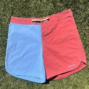 Patagonia Cotton Minimalist Wavefarer Board Shorts Two-Tone Scallop Hem Short 36